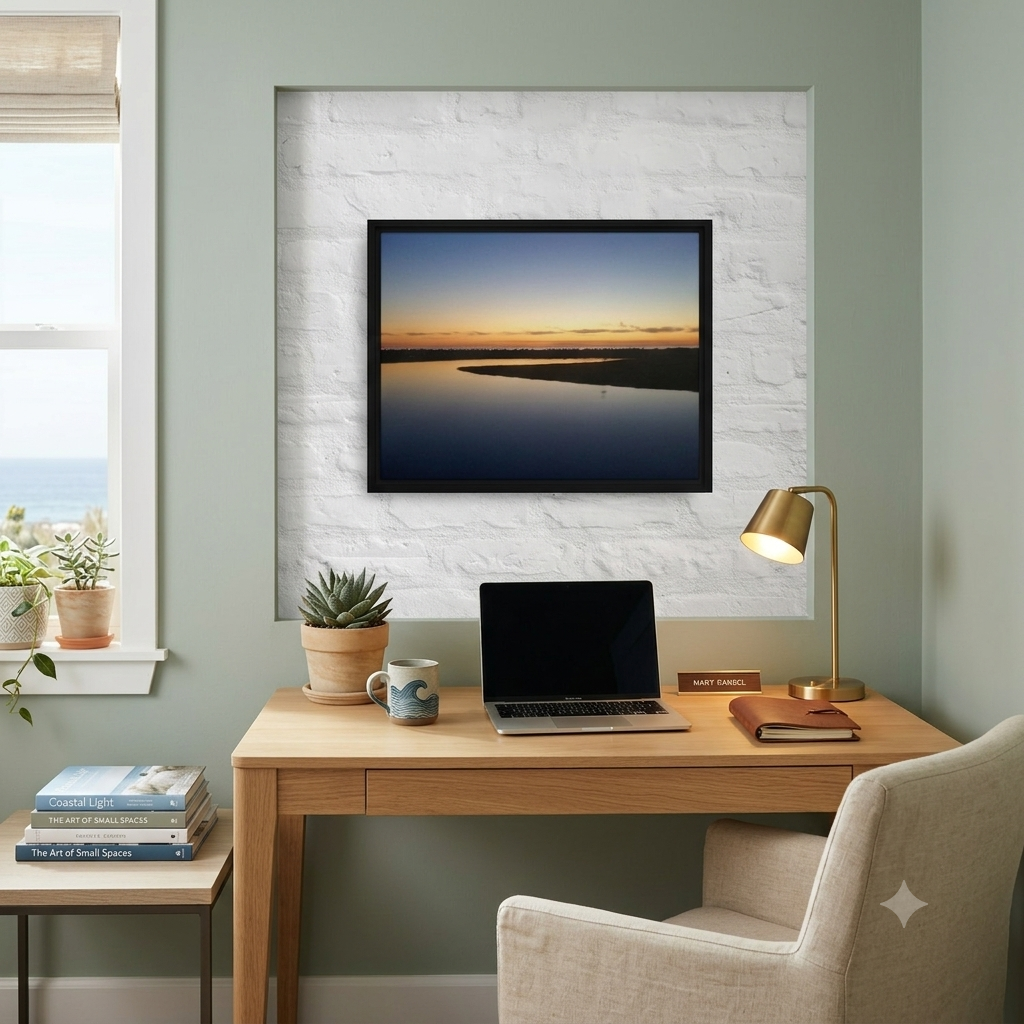 Sunset Silhouette Framed Canvas