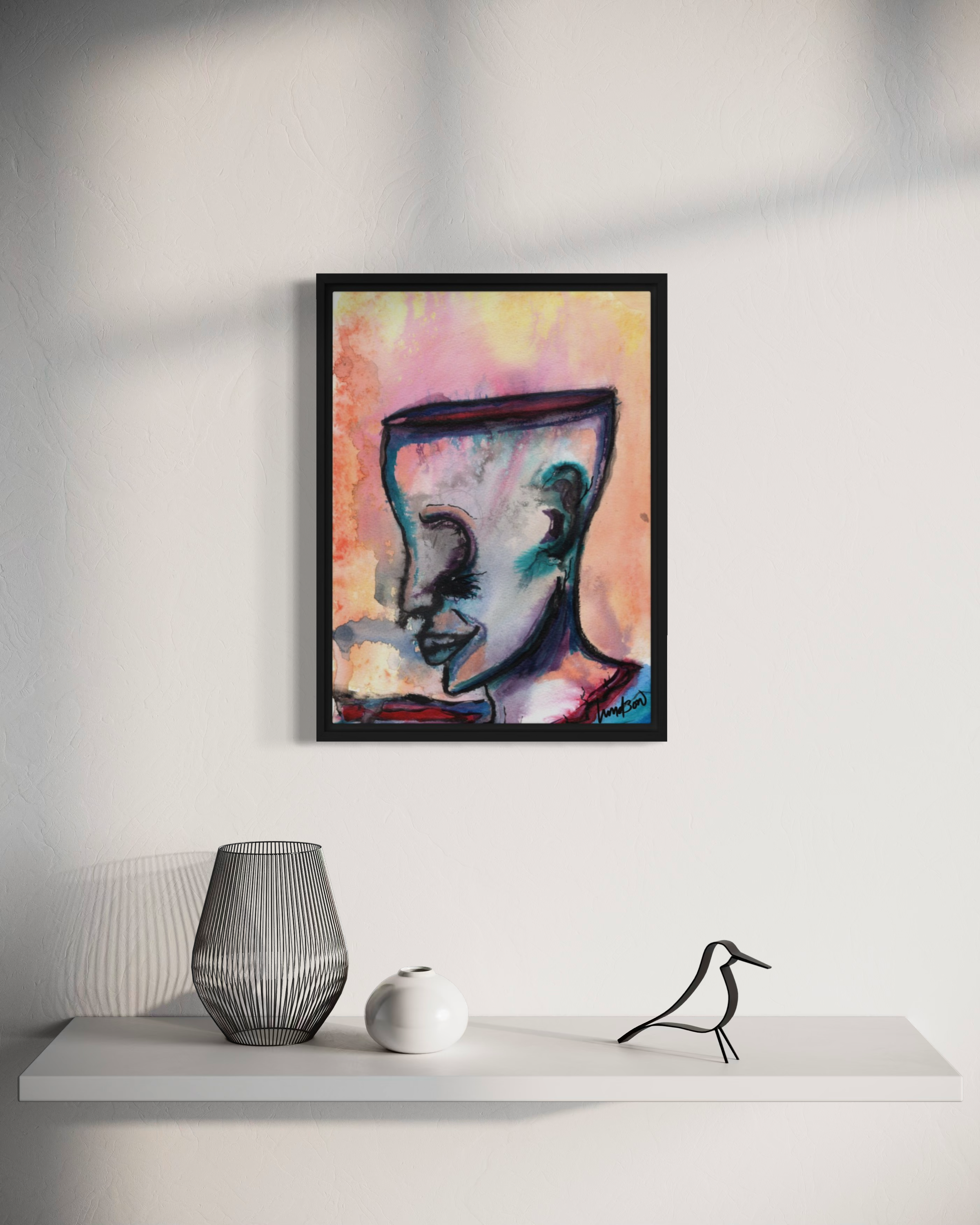 Thinker - Framed Canvas Print